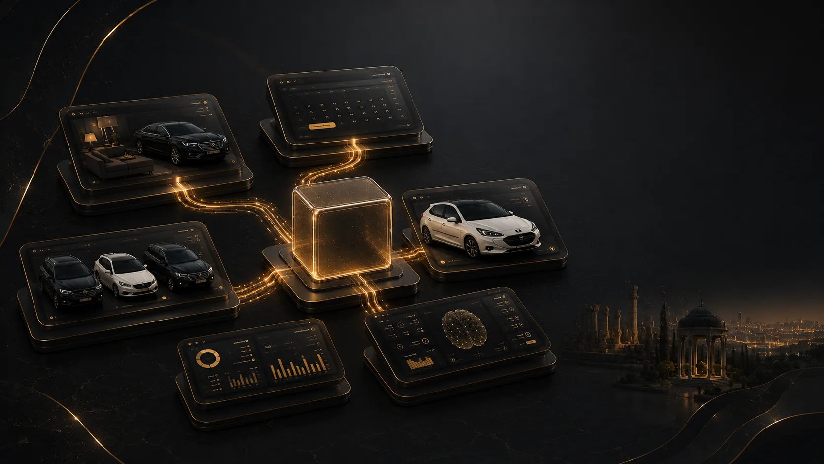 Enterprise fleet management system with connected rental vehicles